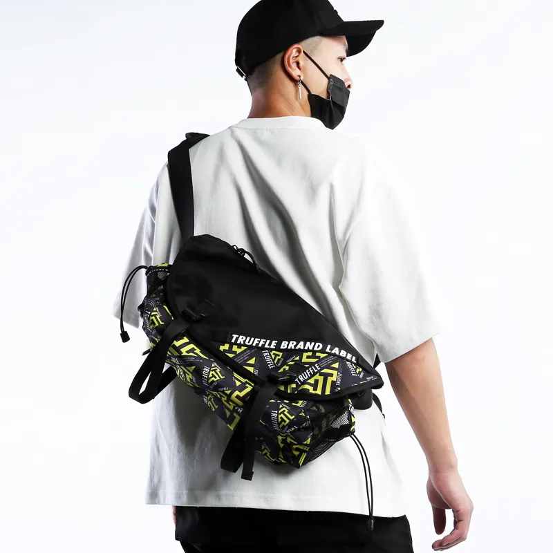 TRUFFLE Fabric Shoulder Bag, Crossbody Bag, Messenger Bag Men's Multicolor-4