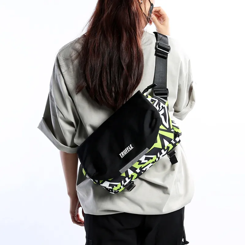 TRUFFLE Fabric Shoulder Bag, Crossbody Bag Unisex Multicolor-8