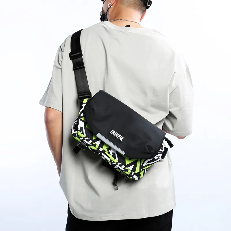 TRUFFLE Fabric Shoulder Bag, Crossbody Bag Unisex Multicolor-7