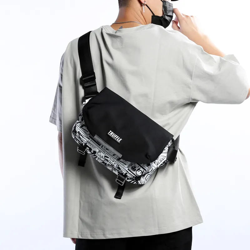 TRUFFLE Fabric Shoulder Bag, Crossbody Bag Unisex Multicolor-14