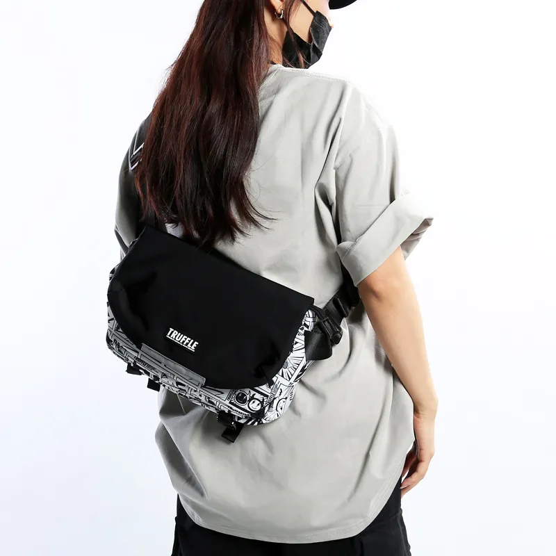 TRUFFLE Fabric Shoulder Bag, Crossbody Bag Unisex Multicolor-12