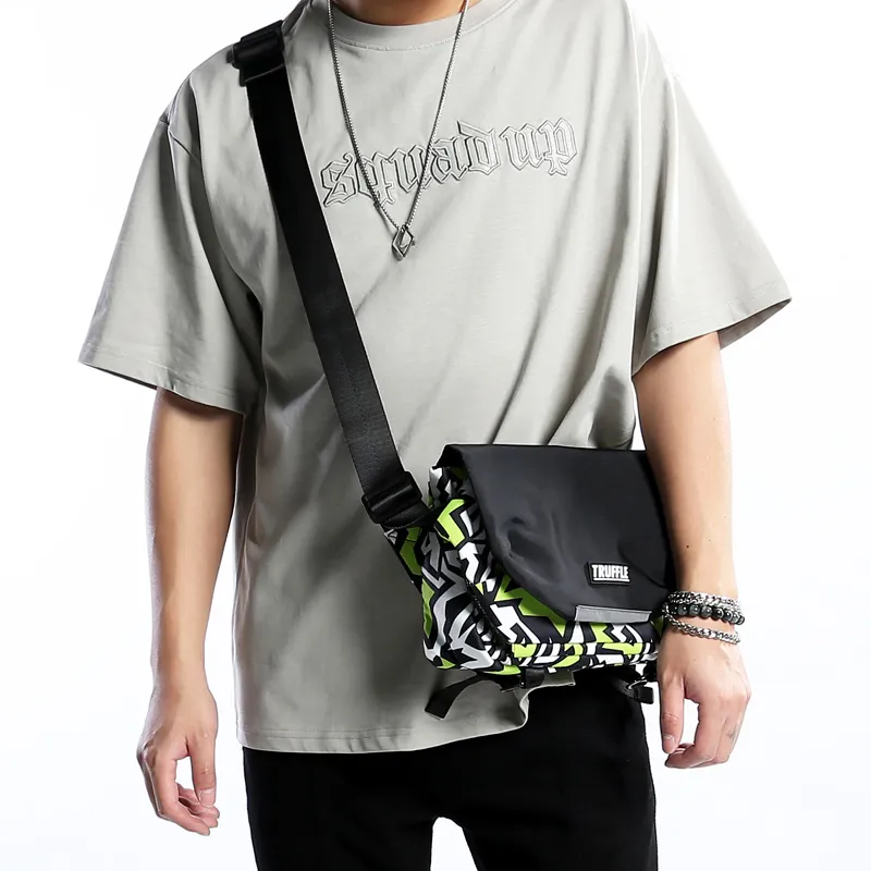 TRUFFLE Fabric Shoulder Bag, Crossbody Bag Unisex Multicolor-9
