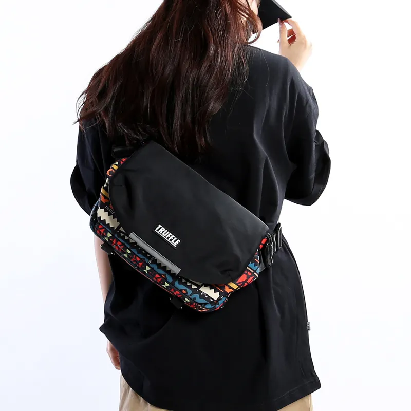 TRUFFLE Fabric Shoulder Bag, Crossbody Bag Unisex Multicolor-16