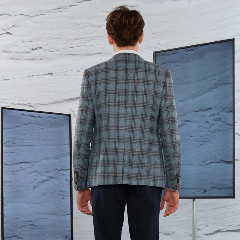 LIU·JO UOMO Business Suit Men's Blue Plaid-5