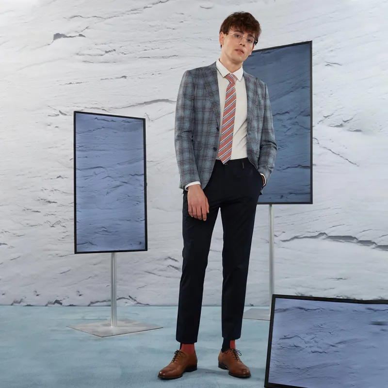LIU·JO UOMO Business Suit Men's Blue Plaid-6