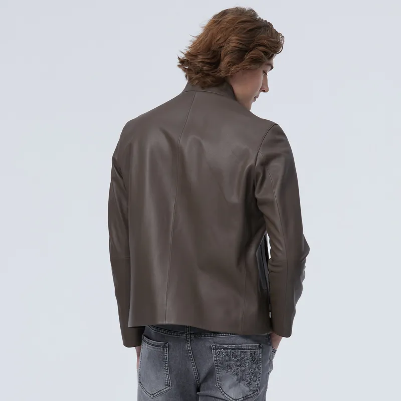 LIU·JO UOMO Leather Jackets Men Light Brown-9