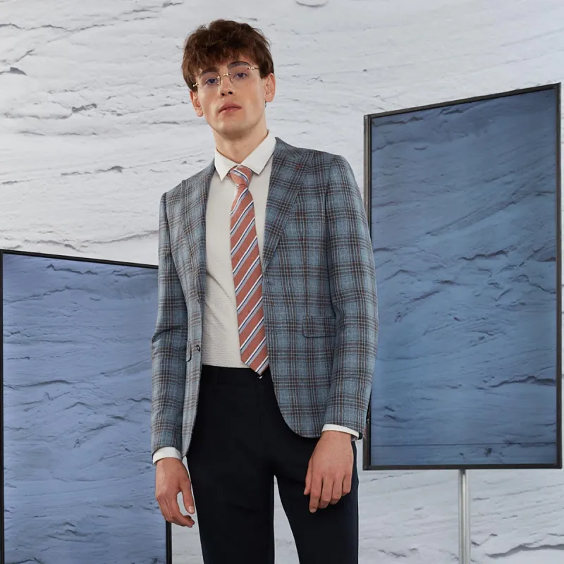 LIU·JO UOMO Business Suit Men's Blue Plaid-3
