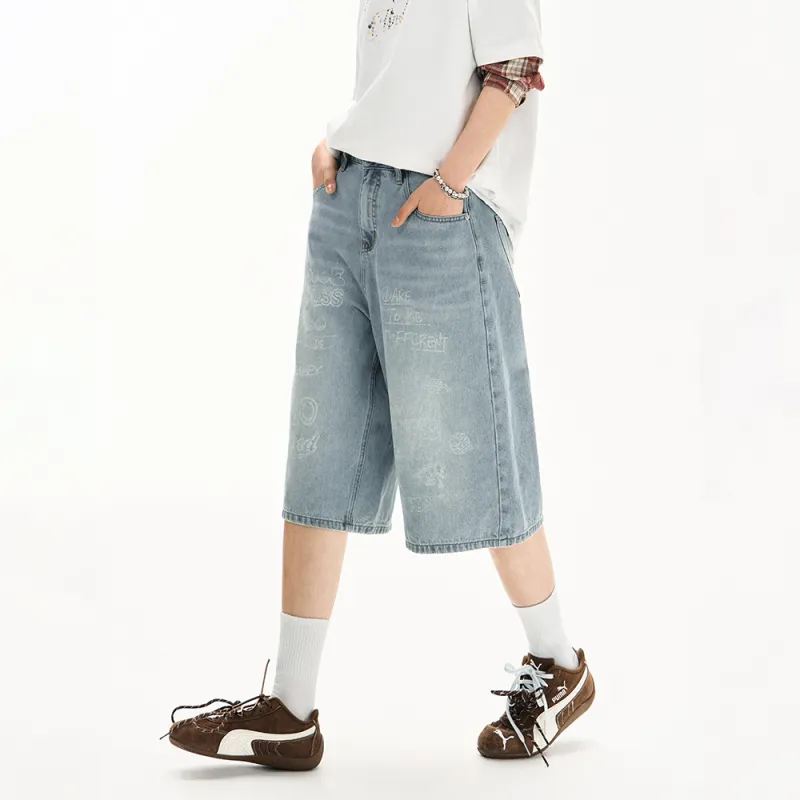 F426 Denim Shorts Unisex-3