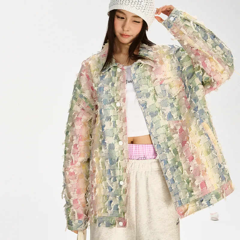 F426 Denim Jacket Unisex Multicolor Flower-2