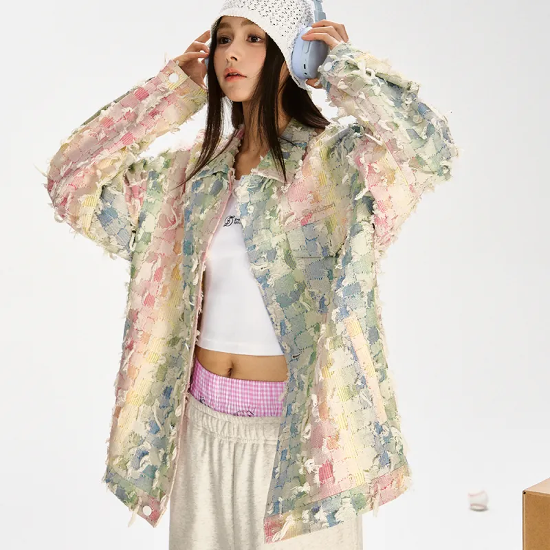 F426 Denim Jacket Unisex Multicolor Flower-3