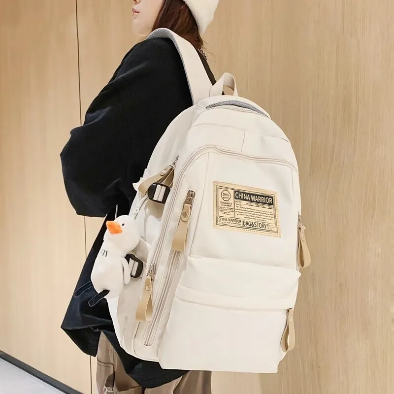 Warrior Nylon Laptop Backpack Regular Unisex Black/White-3