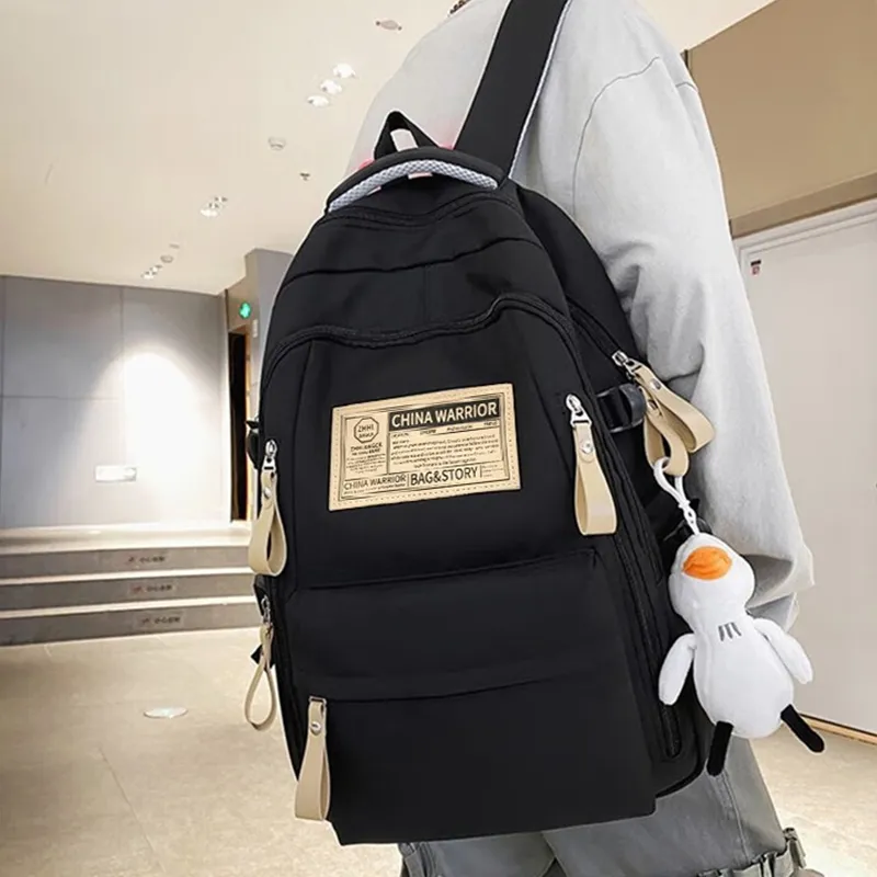 Warrior Nylon Laptop Backpack Regular Unisex Black/White-9