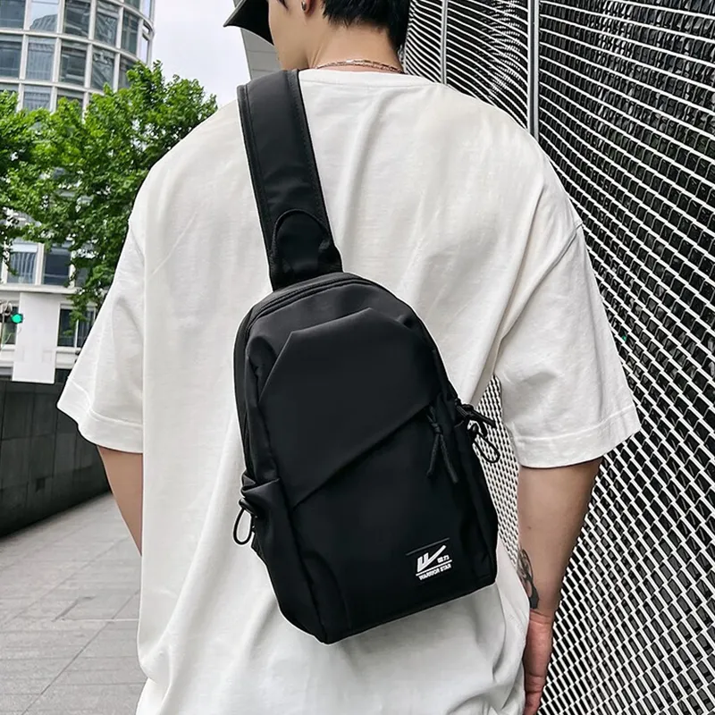 Warrior Nylon Sling Bag Shoulder Bag Crossbody Bag Regular Unisex Black-3
