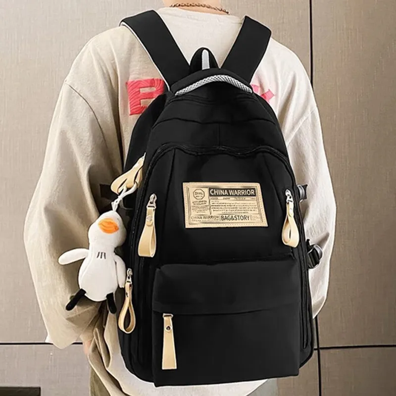 Warrior Nylon Laptop Backpack Regular Unisex Black/White-7