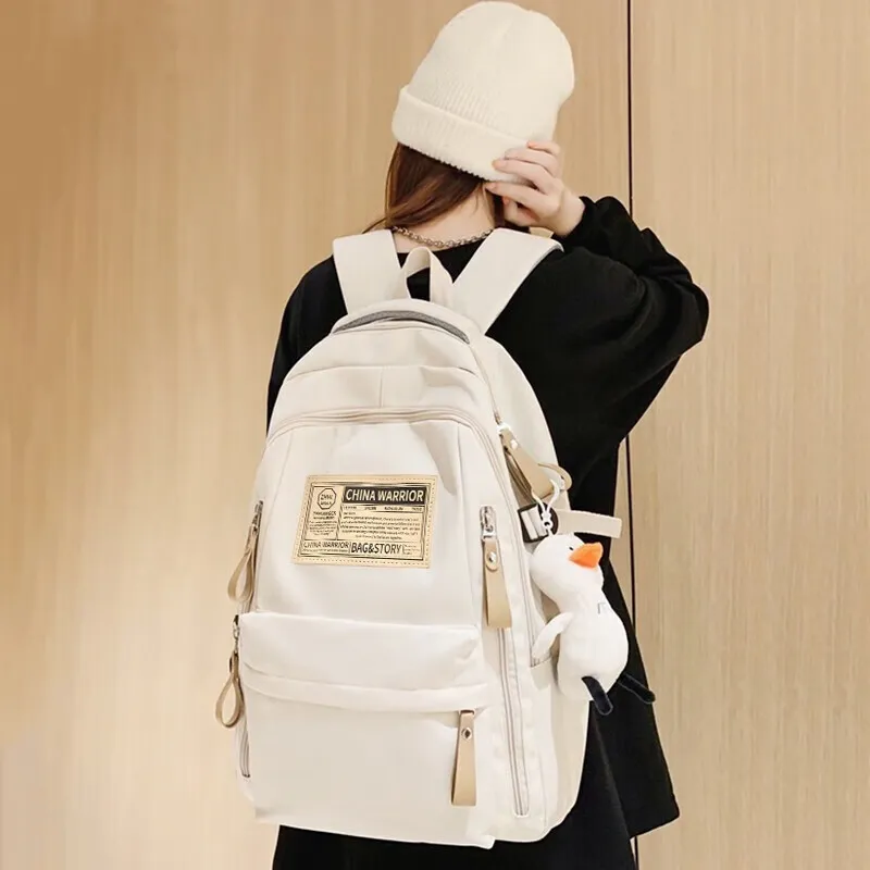 Warrior Nylon Laptop Backpack Regular Unisex Black/White-2