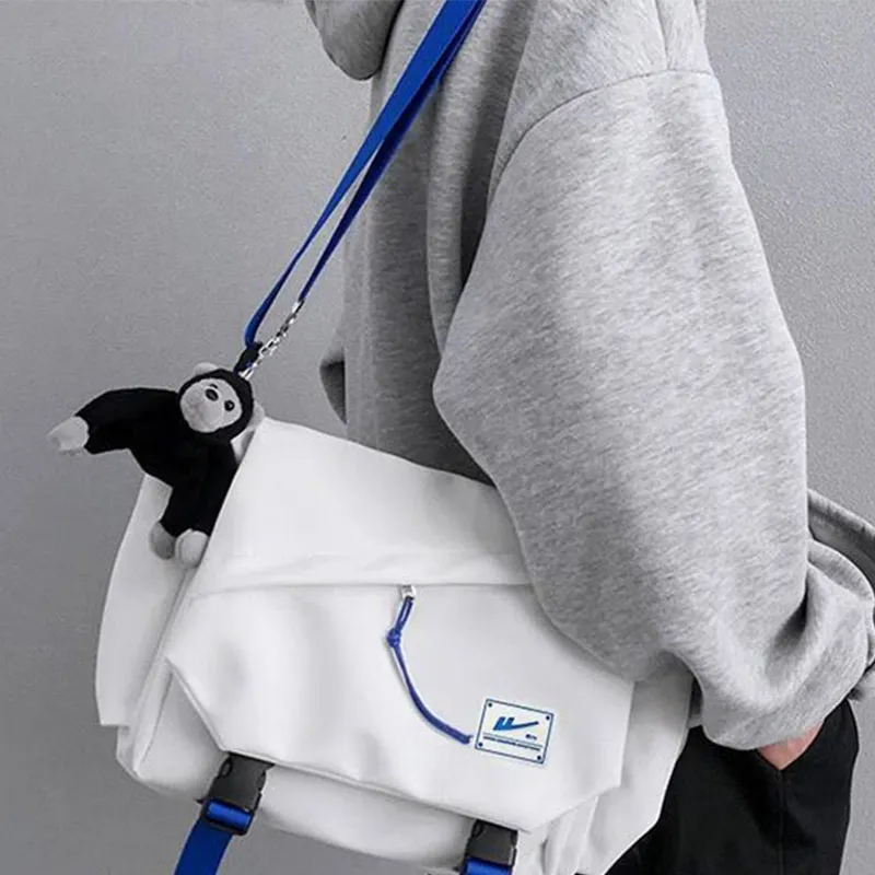 Warrior Nylon Crossbody Bag Regular Unisex Black/White-10