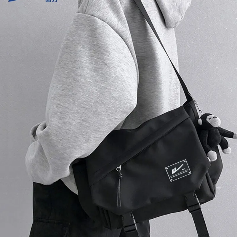 Warrior Nylon Crossbody Bag Regular Unisex Black/White-4