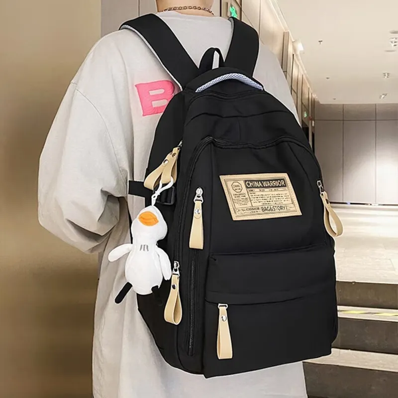 Warrior Nylon Laptop Backpack Regular Unisex Black/White-8