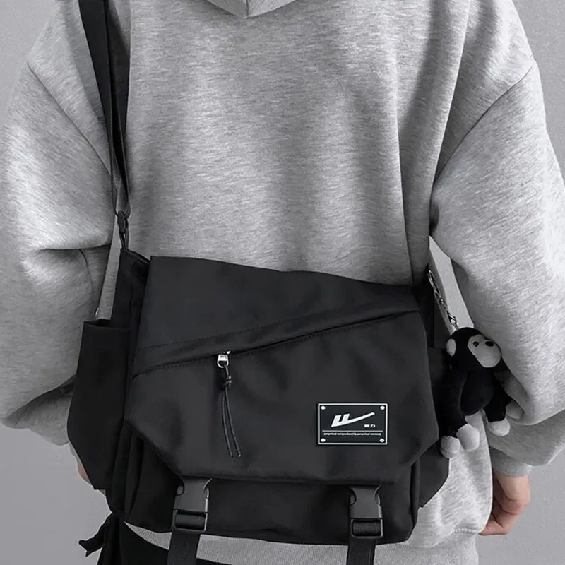 Warrior Nylon Crossbody Bag Regular Unisex Black/White-2