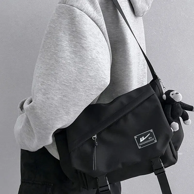 Warrior Nylon Crossbody Bag Regular Unisex Black/White-1