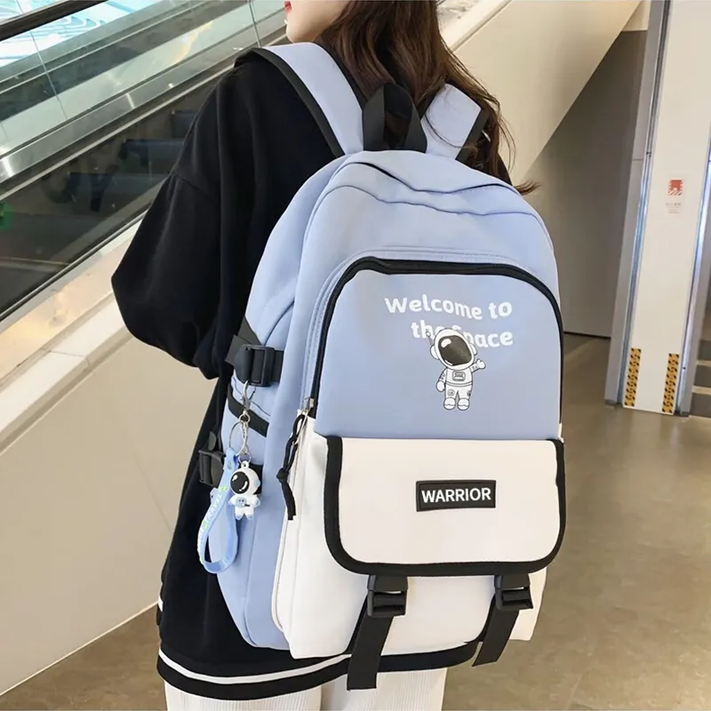 Warrior Polyester Backpack Regular Unisex Black/Blue-2