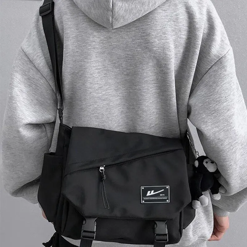 Warrior Nylon Crossbody Bag Regular Unisex Black/White-3