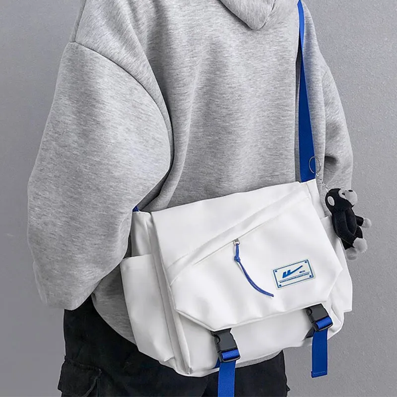 Warrior Nylon Crossbody Bag Regular Unisex Black/White-9