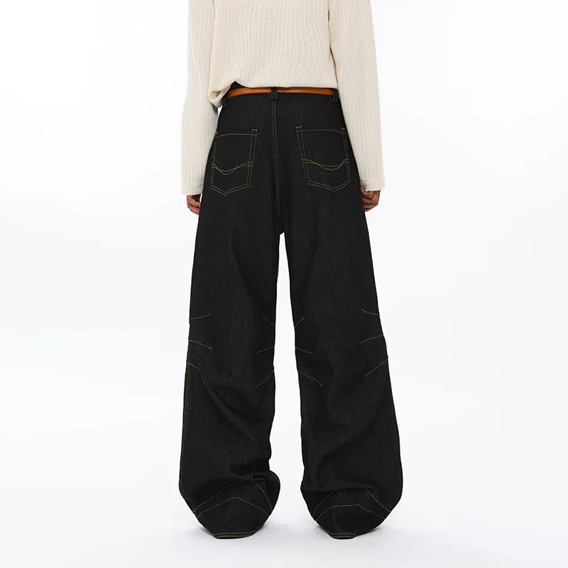 UNVESNO Jeans Unisex Black-3