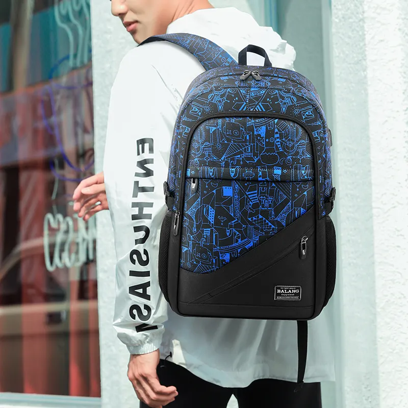 BALANG Oxford Backpack Large Size Unisex Black-14