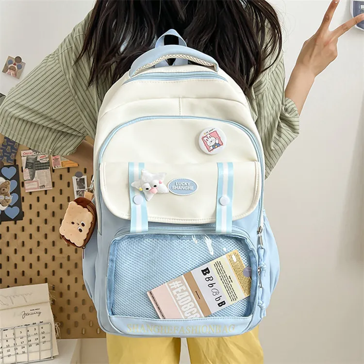 BALANG Composite Cloth Backpack Regular Unisex Black/Red/Coffee/Blue/Green-12
