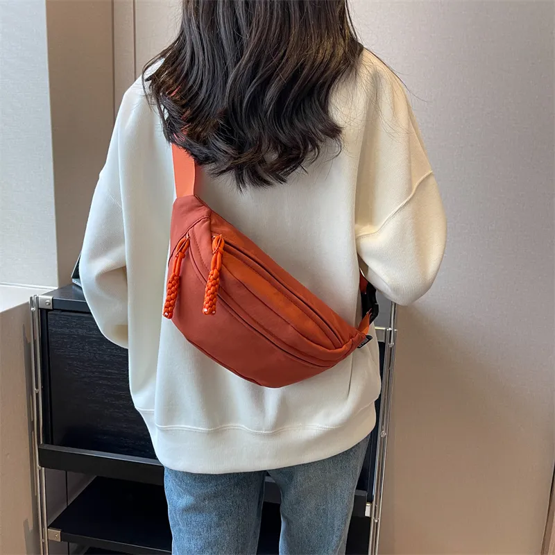 HCXK Canvas Crossbody Bag Regular Unisex Orange/Ecru/Pink/Red/Black-6