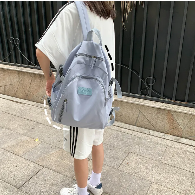 BALANG Twill Canvas Fabric Backpacks Regular Unisex White/Blue/Pink/Black-1