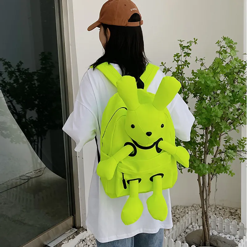 BALANG Canvas Backpack Regular Unisex Ecru/Black/Blue/Rose Red/Neon Green-11
