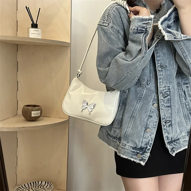 BALANG PU Crossbody Underarm Shoulder Bag Women's White/Black/Silver/Red-1