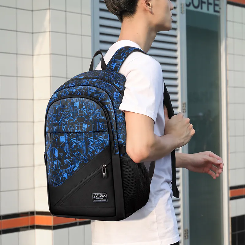 BALANG Oxford Backpack Large Size Unisex Black-13