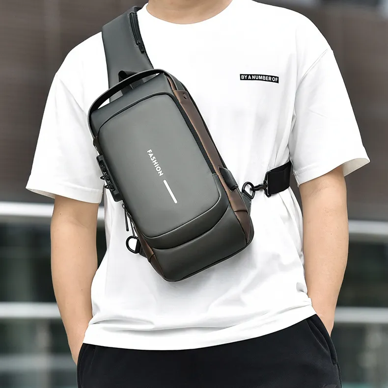 BALANG PU Sling Bag Regular Men's Black/Brown/Gray-6