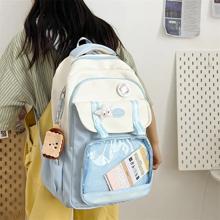 BALANG Composite Cloth Backpack Regular Unisex Black/Red/Coffee/Blue/Green-13