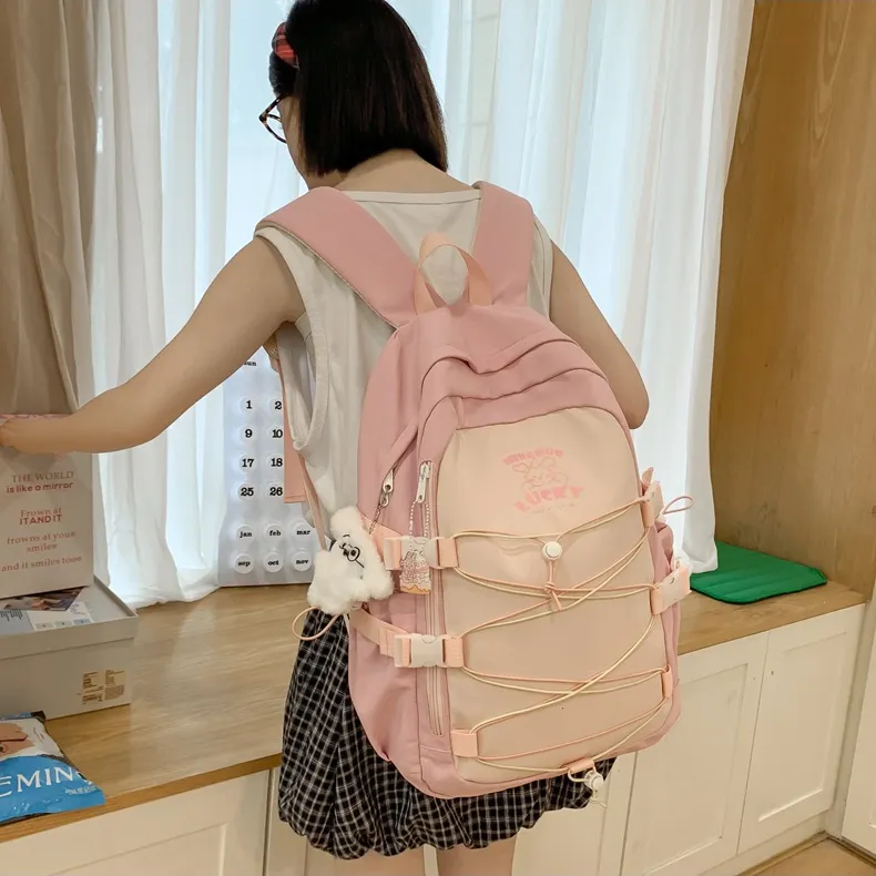 BALANG Nylon Backpack Regular Women's Psilon Black/White/Pink/Khaki/Green-11