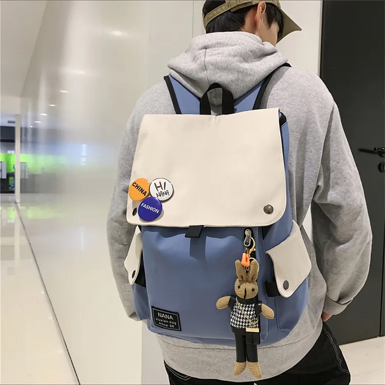 BALANG Nylon Backpack Regular Unisex Pure Black/Black & White/White & Green/Blue & White-11