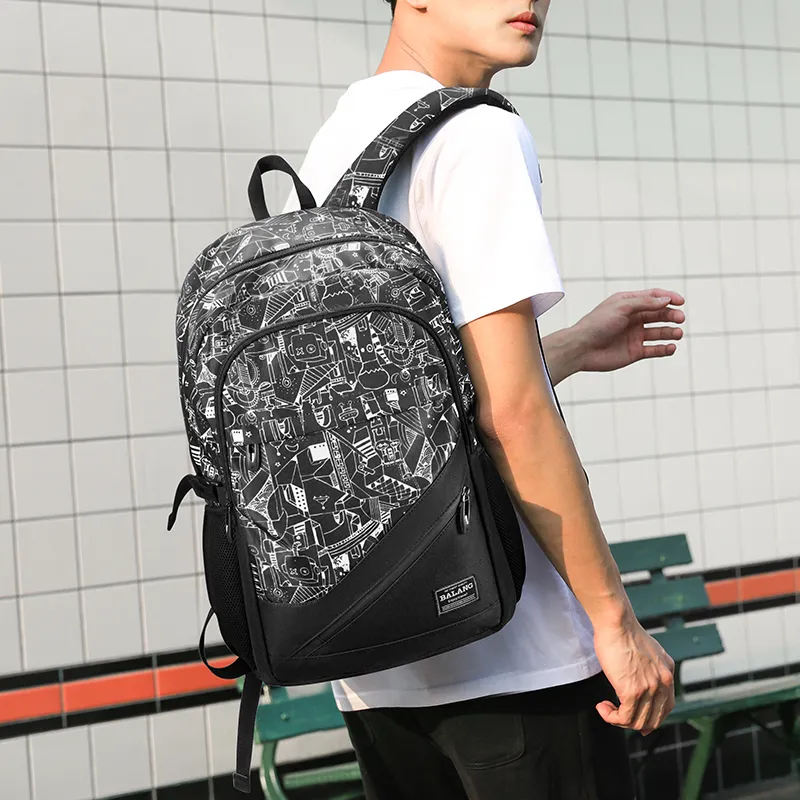 BALANG Oxford Backpack Large Size Unisex Black-7
