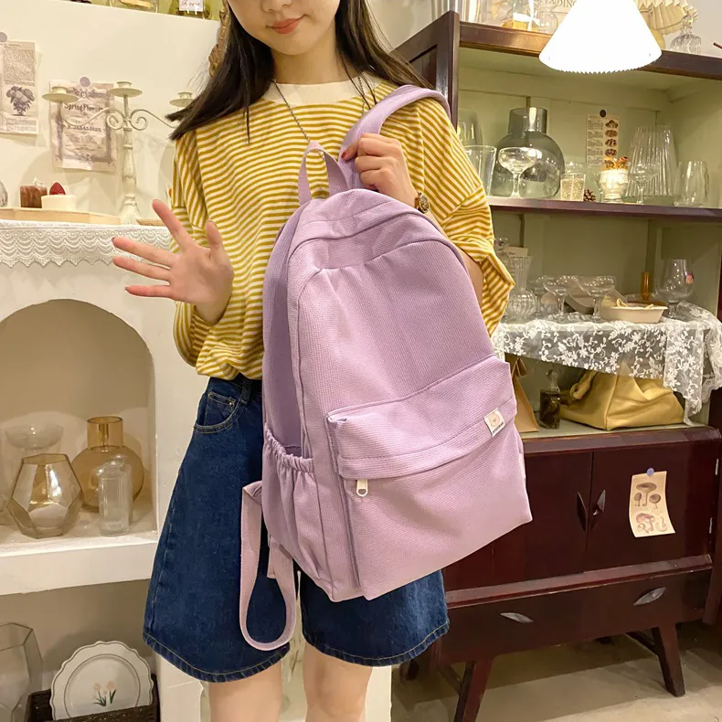 BALANG Cotton Fabric Backpack Regular Unisex Multicolor-10