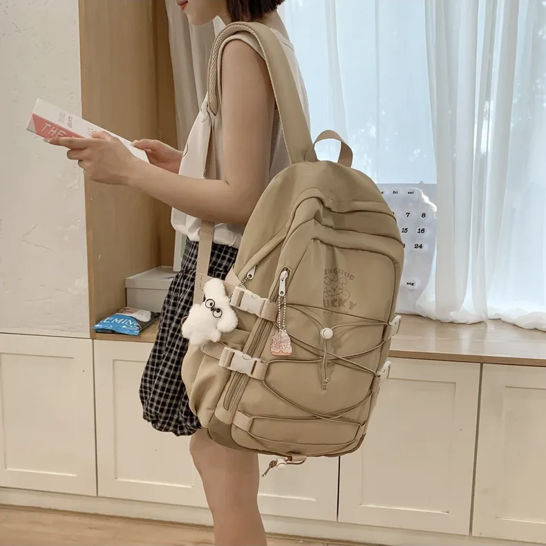 BALANG Nylon Backpack Regular Women's Psilon Black/White/Pink/Khaki/Green-14