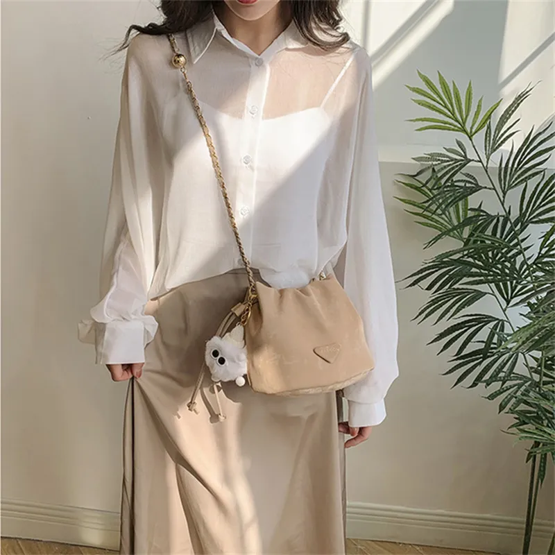 BALANG PU Shoulder Bag Women's Black/White/Pink/Khaki-13