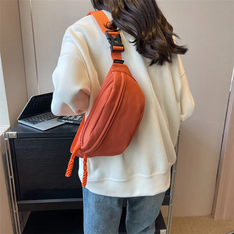 HCXK Canvas Crossbody Bag Regular Unisex Orange/Ecru/Pink/Red/Black-4