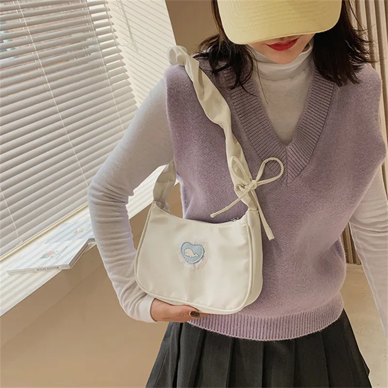 BALANG Canvas Shoulder Bag Regular Women's White/Black-1