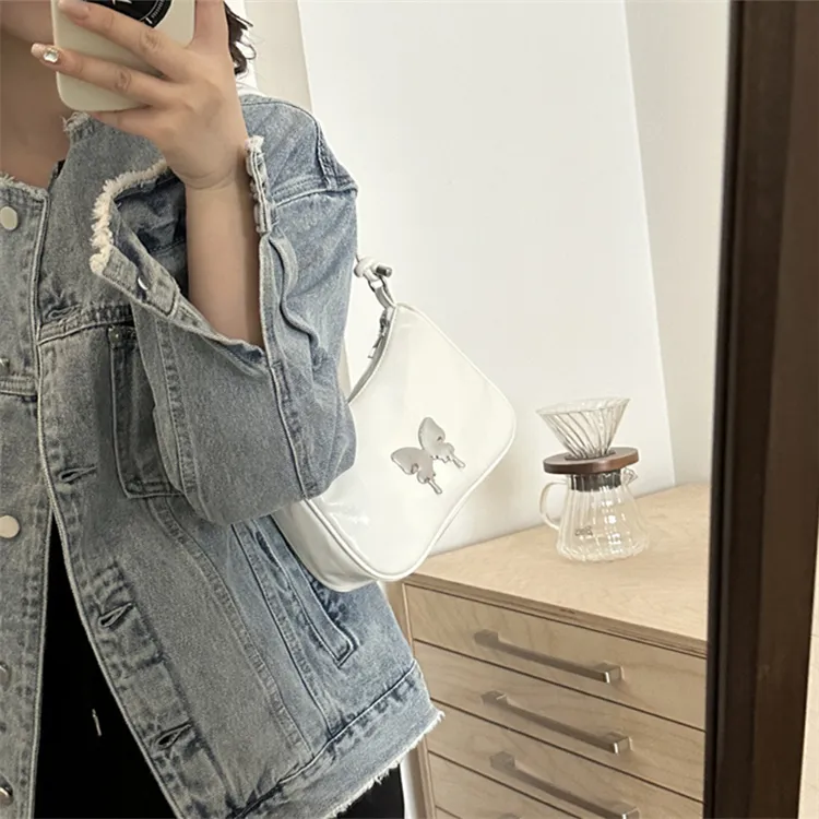 BALANG PU Crossbody Underarm Shoulder Bag Women's White/Black/Silver/Red-2
