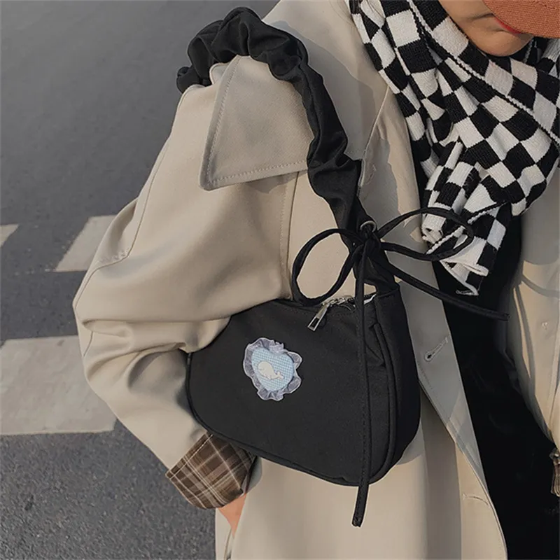 BALANG Canvas Shoulder Bag Regular Women's White/Black-20