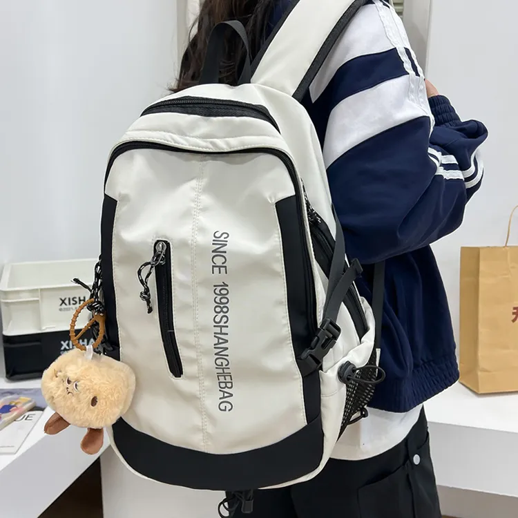 BALANG Composite Cloth Backpack Regular Unisex White Black & Color/Black-3