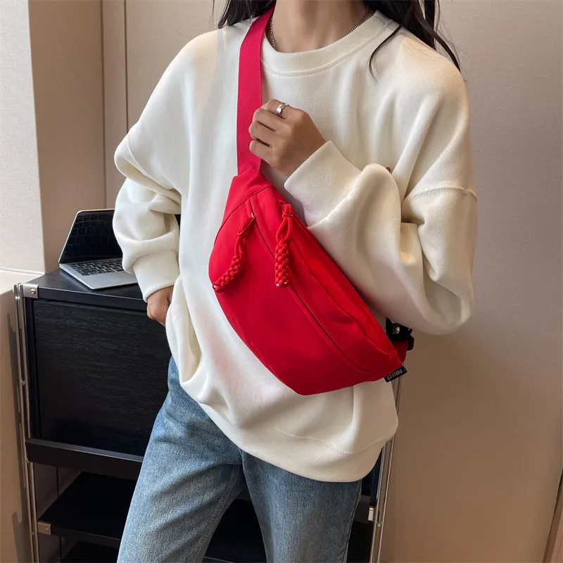 HCXK Canvas Crossbody Bag Regular Unisex Orange/Ecru/Pink/Red/Black-29