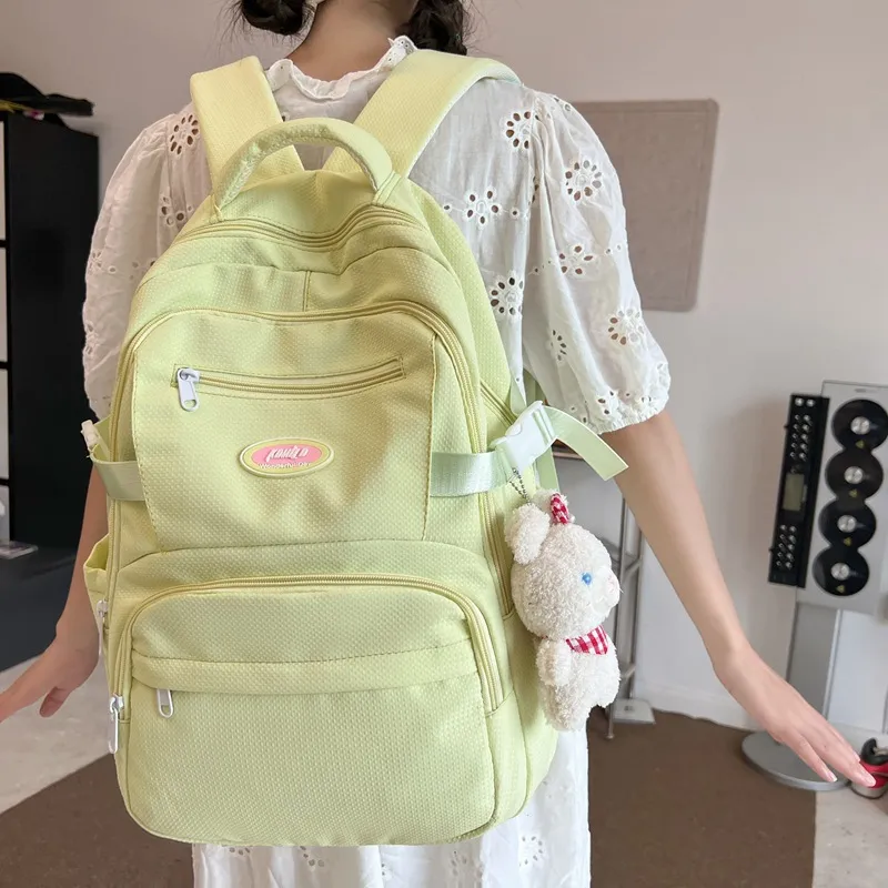 BALANG Nylon Backpack Regular Unisex Cream Yellow/Light Blue/Black/White-4